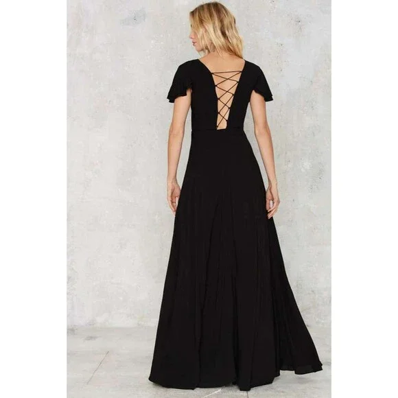 The Jetset Diaries Lorenzo Black Maxi Wrap Dress - Picture 2 of 3